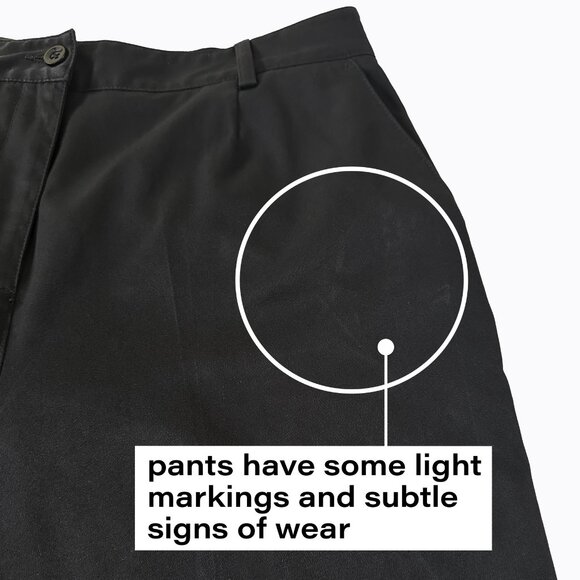 Vintage Talbots Pants 12P Pleated Black Straight Leg Y2K 90s Dk Academia Preppy - Picture 5 of 6